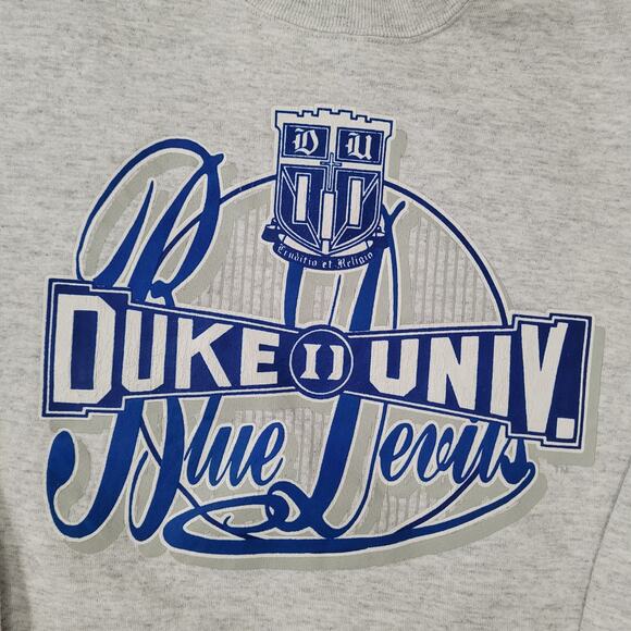 Vintage 90s Duke University Sweatshirt Womens XL 23x26 Blue-Devils USA - Picture 11 of 14